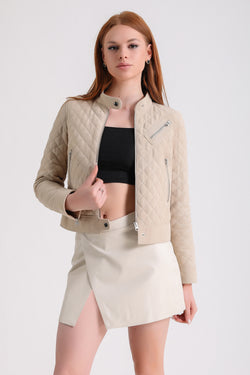 Image of Women's Suede Jacket, Beige