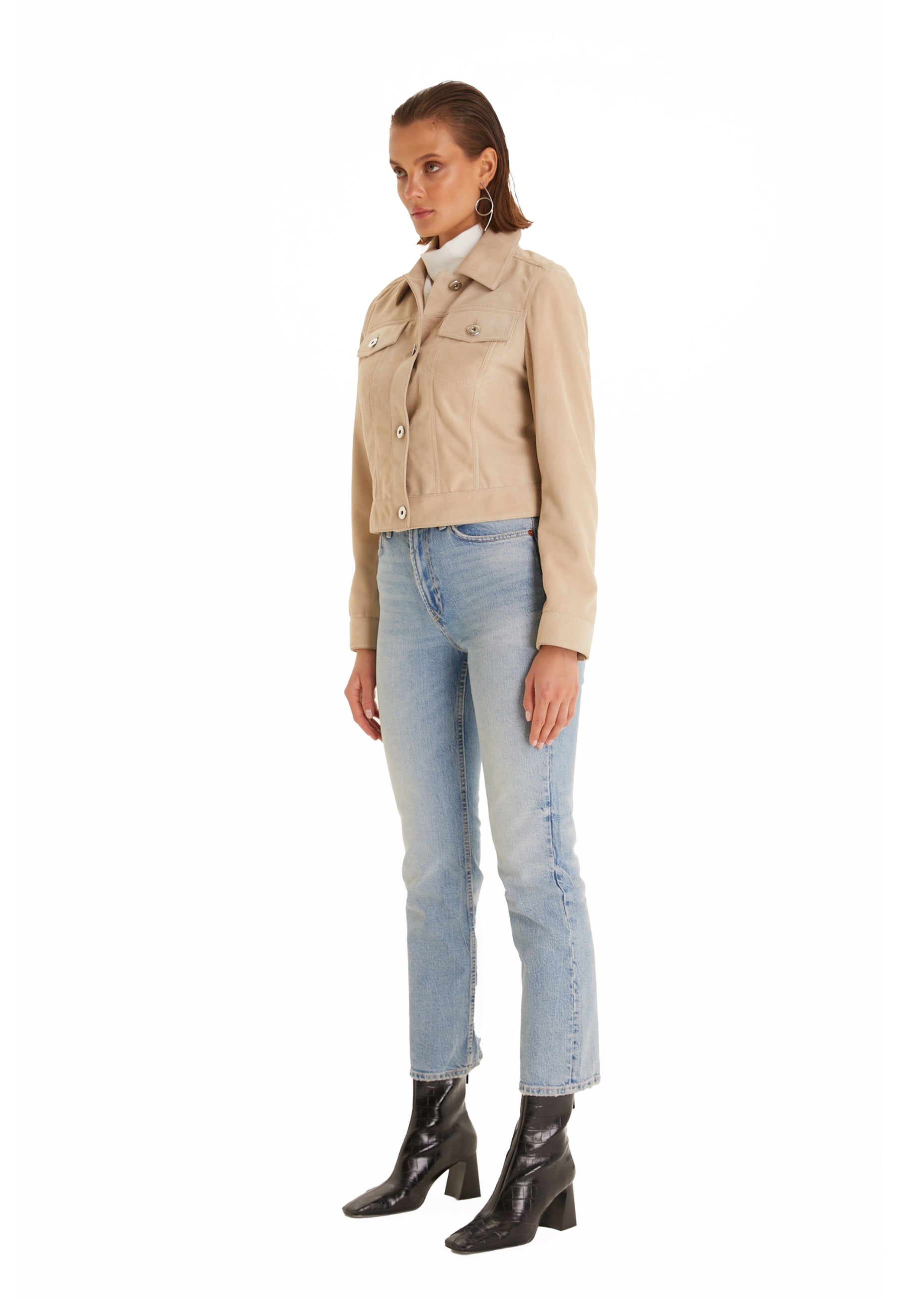 Authentic Western Suede Jacket, Beige