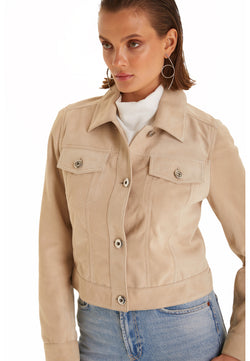 Image of Authentic Western Suede Jacket, Beige