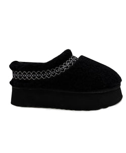 Image of Women's Mini Sheepskin Slippers, Black Suede