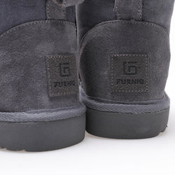 Image of Women's Sheepskin Short Boots, Grey Suede