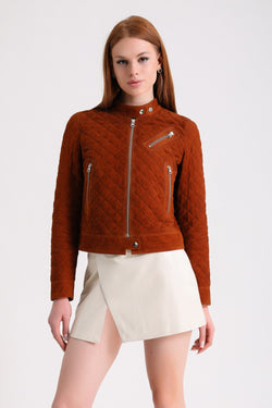 Image of Women's Suede Jacket, Brown