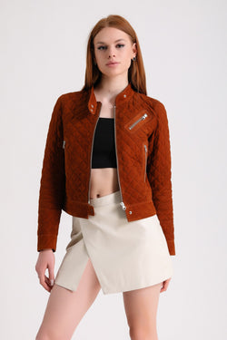 Image of Women's Suede Jacket, Brown