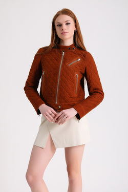 Image of Women's Suede Jacket, Brown