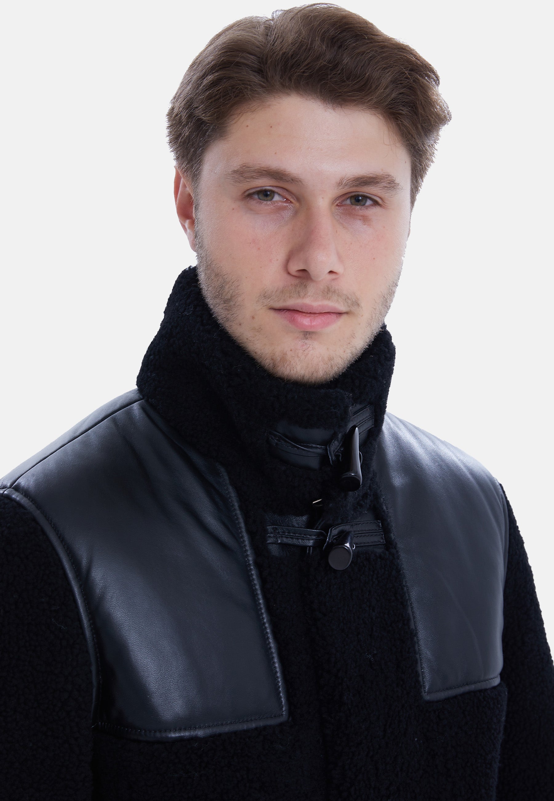 Men's Fashion Jacket, Black Curly Wool