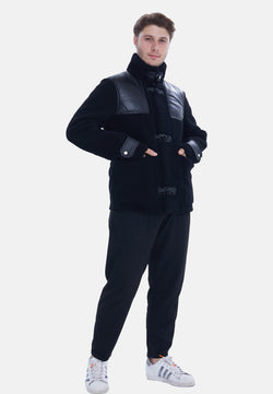 Image of Men's Fashion Jacket, Black Curly Wool