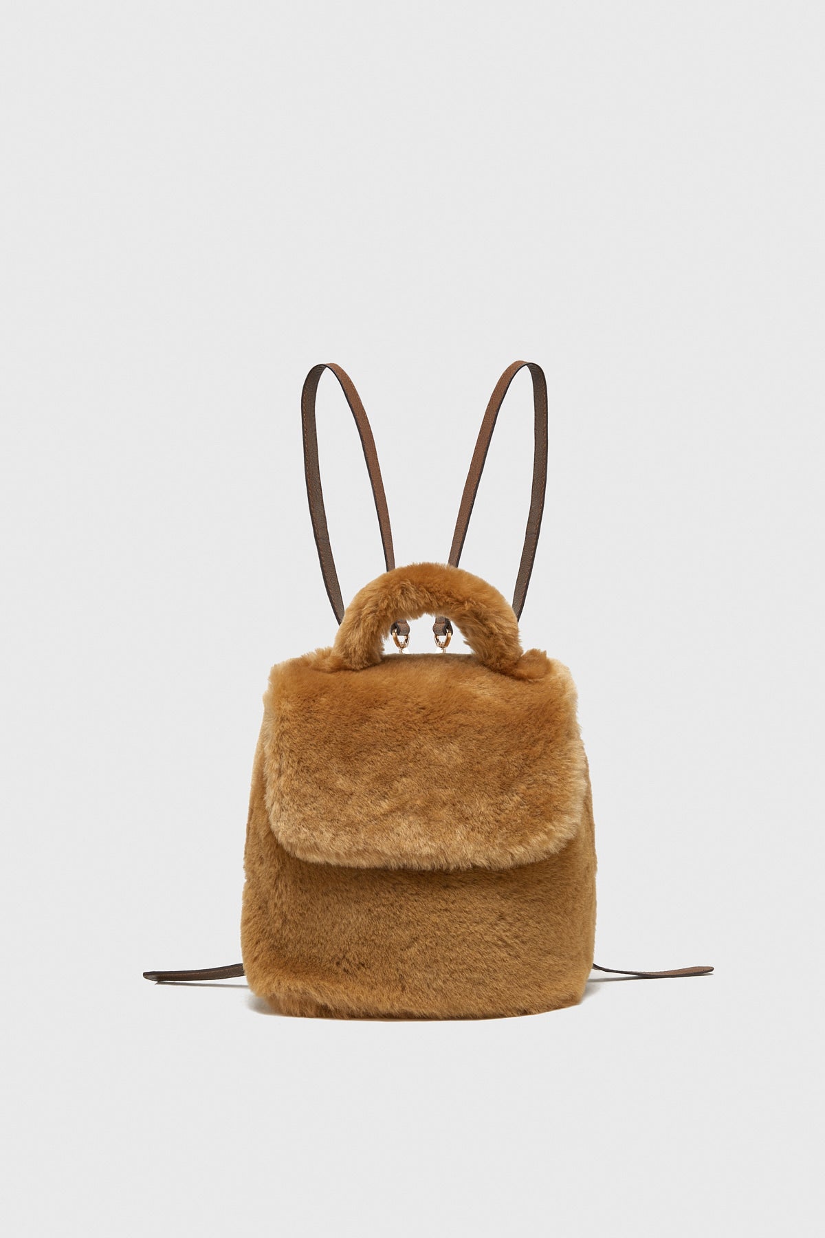 Mini-Rucksack aus Shearling für Damen, Ginger Wool