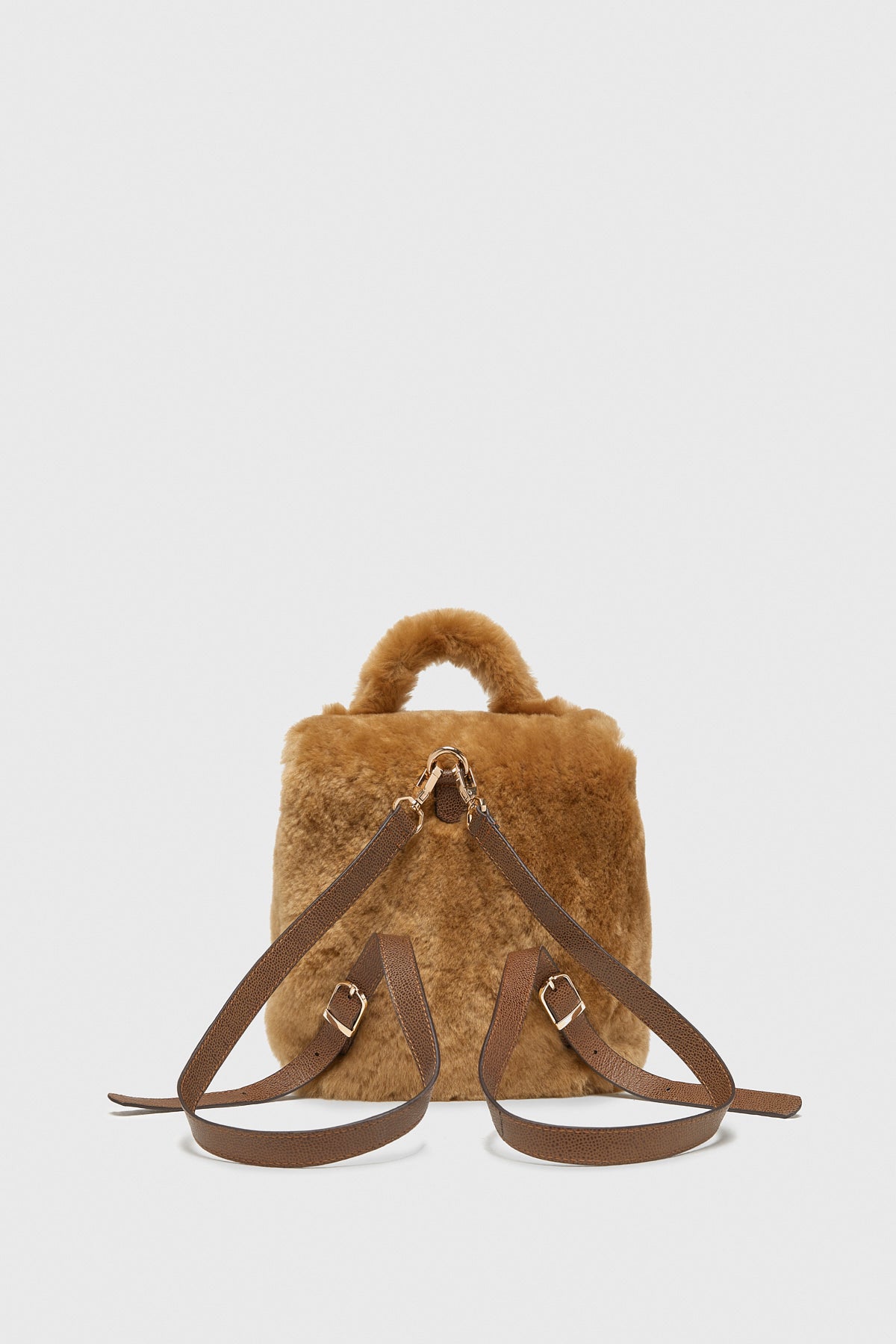 Mini-Rucksack aus Shearling für Damen, Ginger Wool