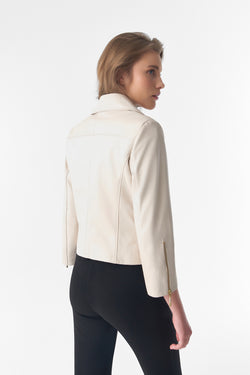 Image of Kurzarm-Bikerjacke, beige