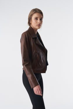 Image of Klassische Bikerjacke, Antik-Tan