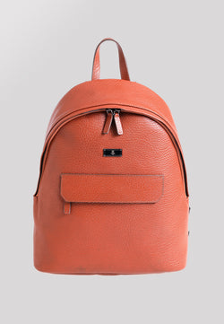 Image of Rucksack aus echtem Leder, Venenmuster Tan