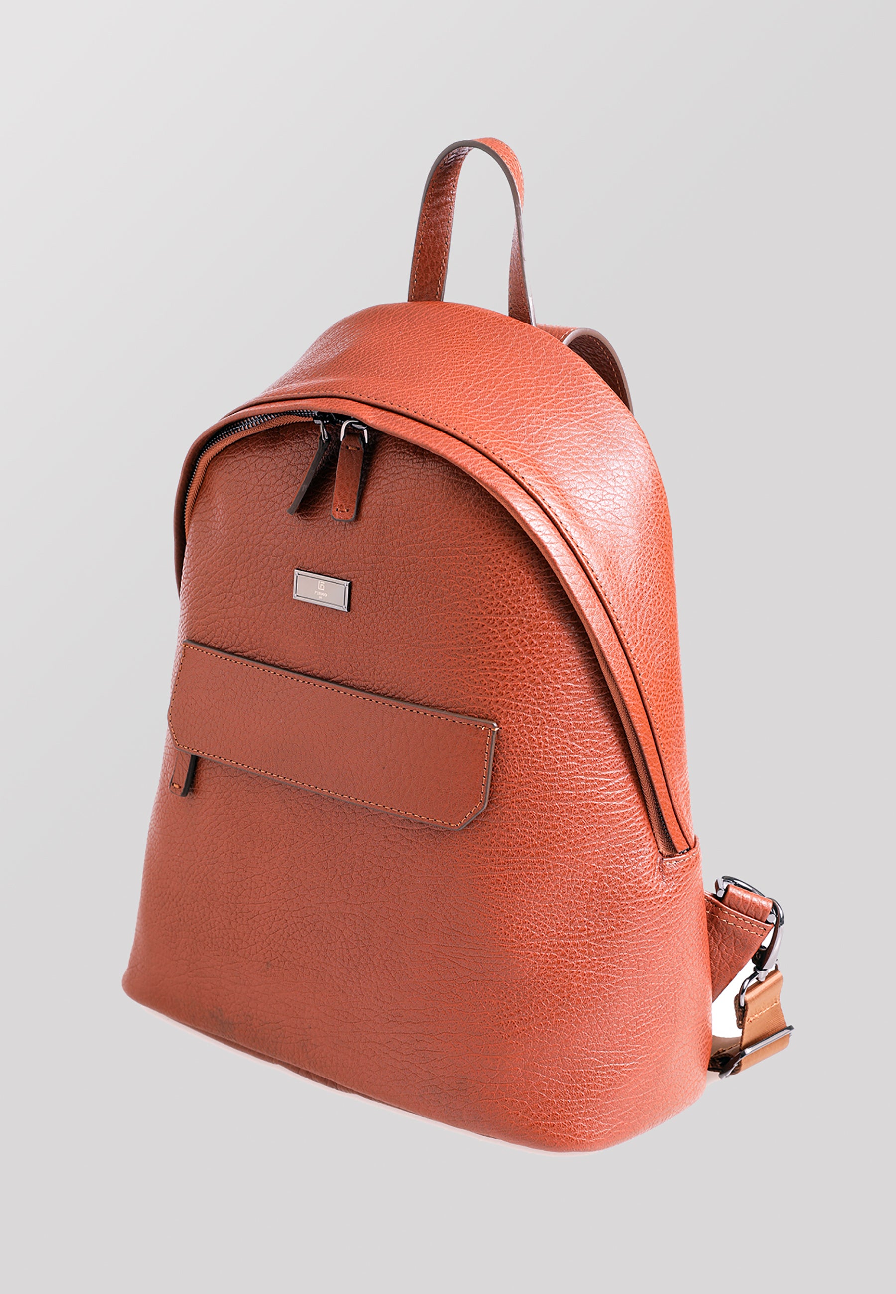 Rucksack aus echtem Leder, Venenmuster Tan