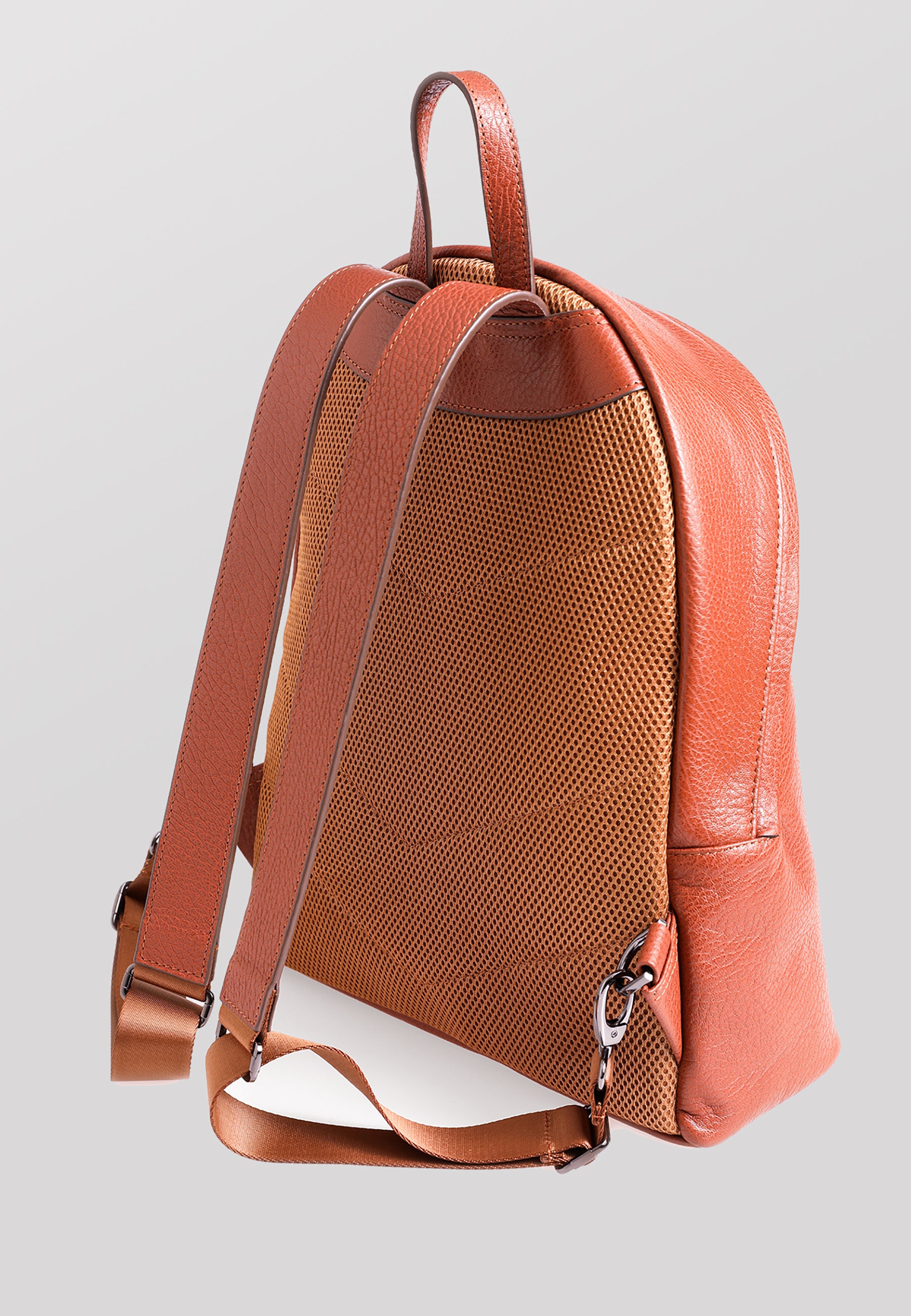 Rucksack aus echtem Leder, Venenmuster Tan