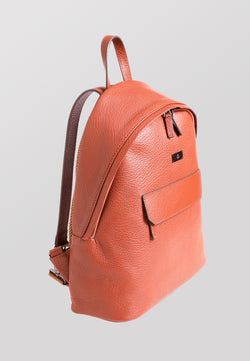 Image of Rucksack aus echtem Leder, Venenmuster Tan