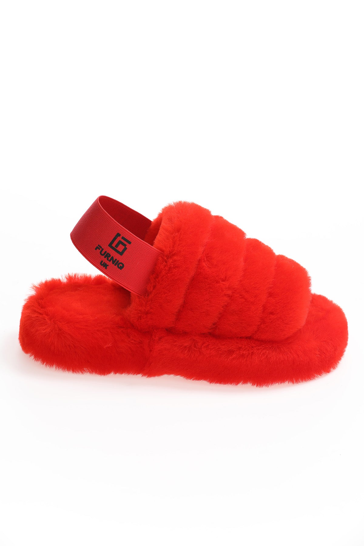 Damen Shearling Slides Rote Wolle