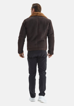 Image of Men's Fashion Jacket, Washed Brown With Ginger Wool