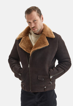 Image of Men's Fashion Jacket, Washed Brown With Ginger Wool