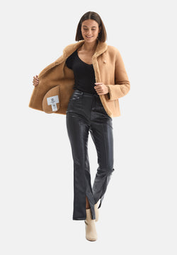 Image of Women's Shearling Jacket, Silky Caramel With Caramel Wool