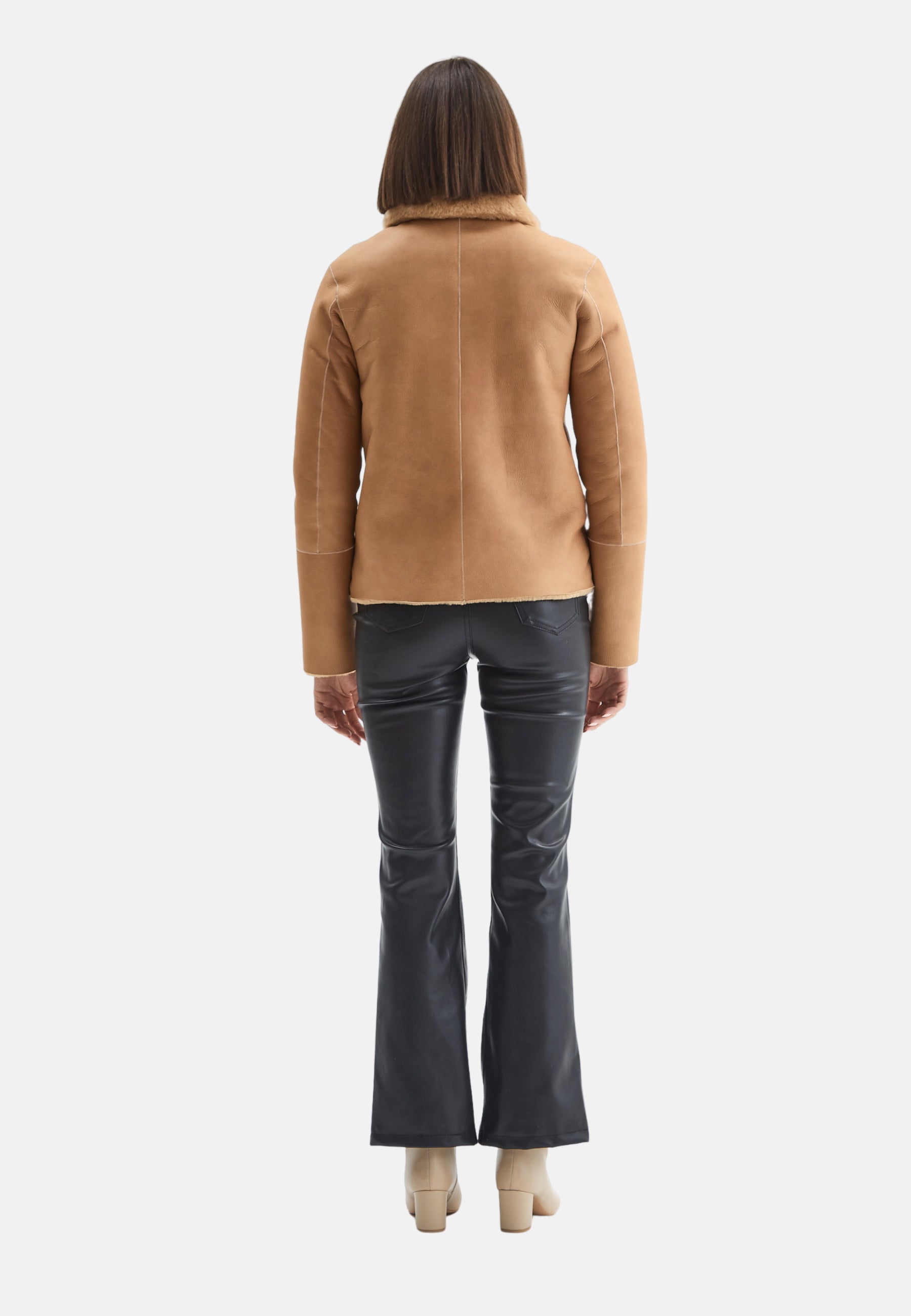 Women's Shearling Jacket, Silky Caramel With Caramel Wool