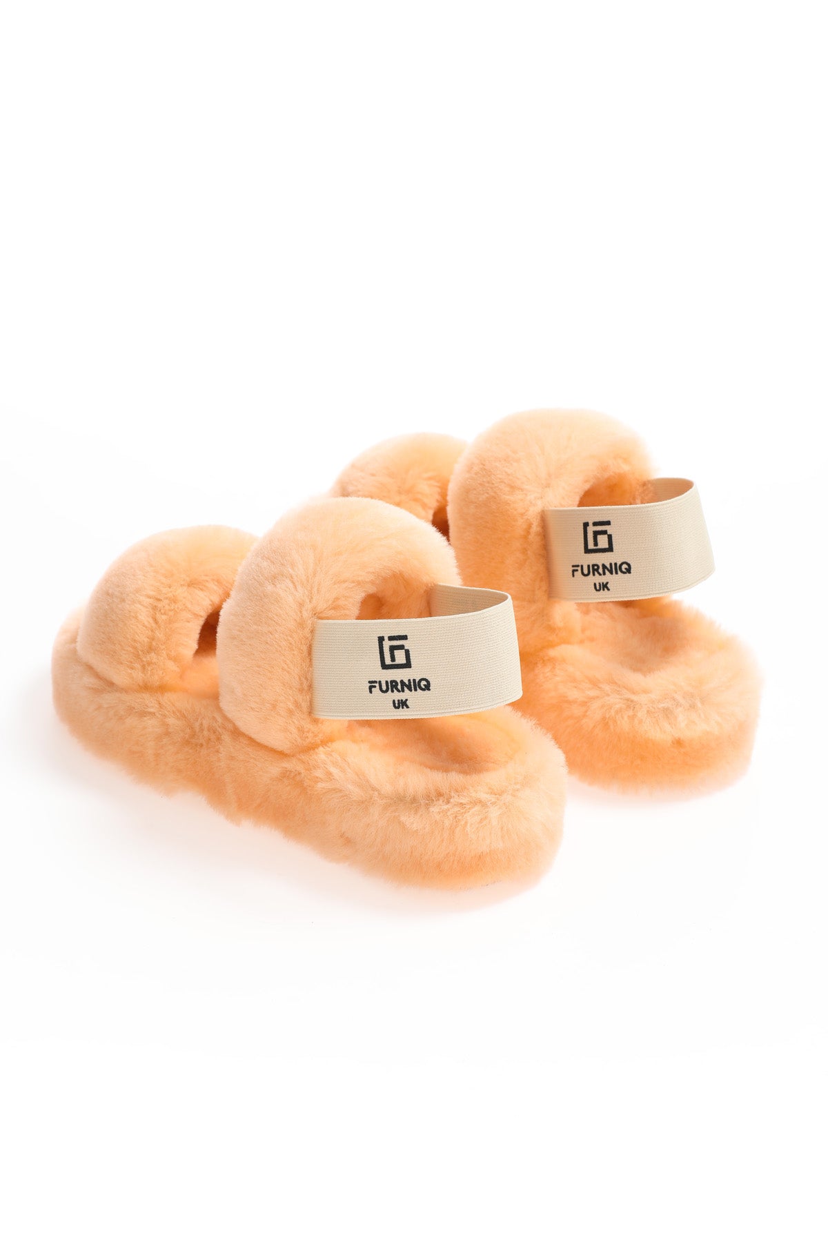 Damen Shearling Double Stripe Slides, Lachswolle