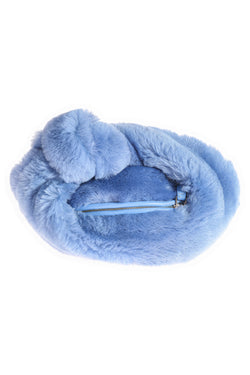 Image of Mini-Tasche aus Lammfell für Damen, Blau